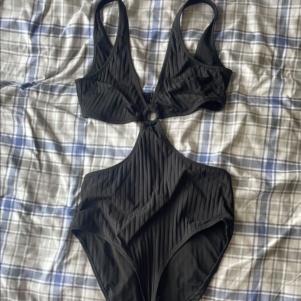 Aerie Black Cut out One-Piece